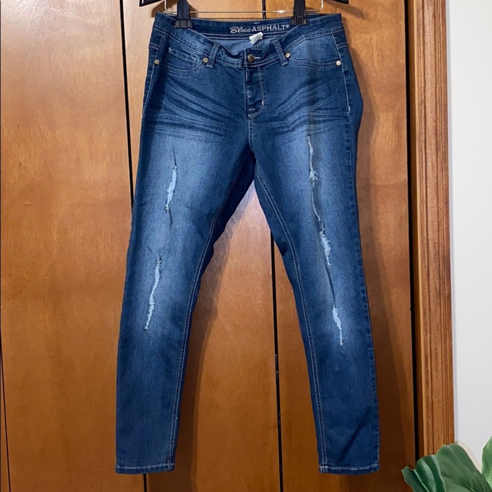 Blue asphalt jeggings 1x short